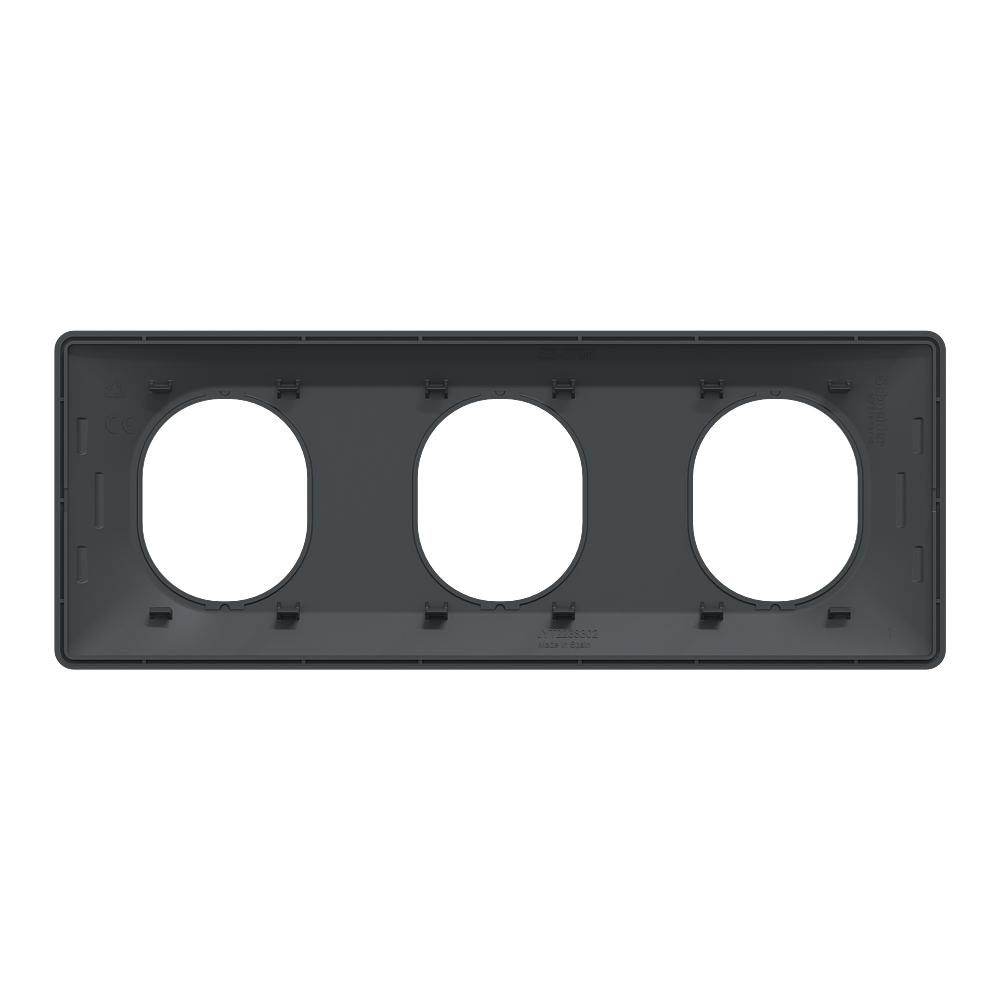 Plaque 3 postes Hor 71mm Anth